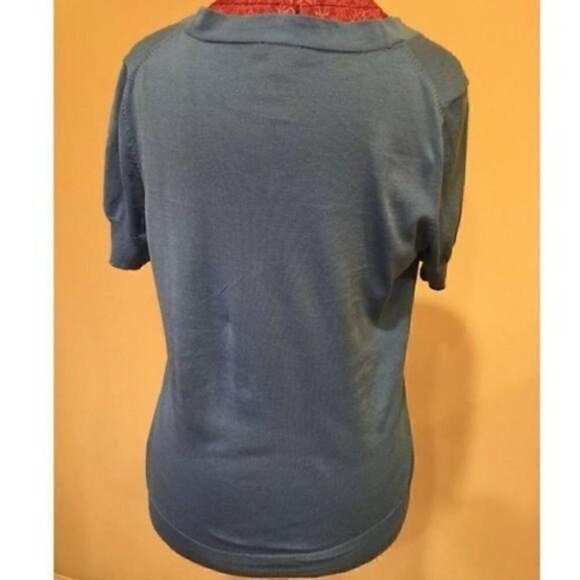 Talbots Sweater Medium V neck Cardigan 56% silk - Picture 2 of 3